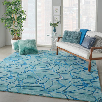 product image for symmetry handmade aqua blue rug by nourison 99446495815 redo 5 53