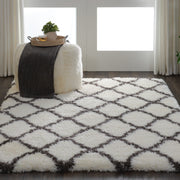 luxe shag ivory charcoal rug by nourison 99446459459 redo 4