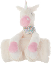 Plush Lines Handcrafted Unicorn with Blanket Kids Ivory Plush Animal