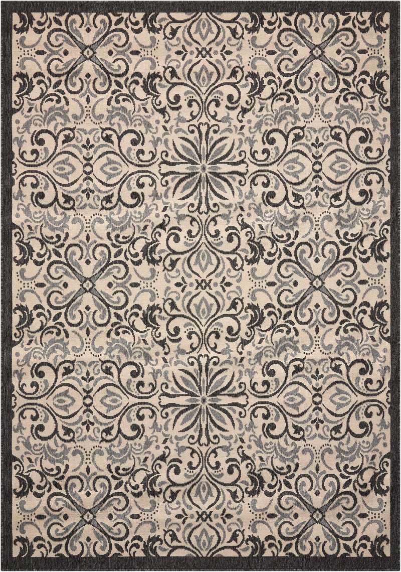 media image for caribbean ivory charcoal rug by nourison nsn 099446374943 2 255
