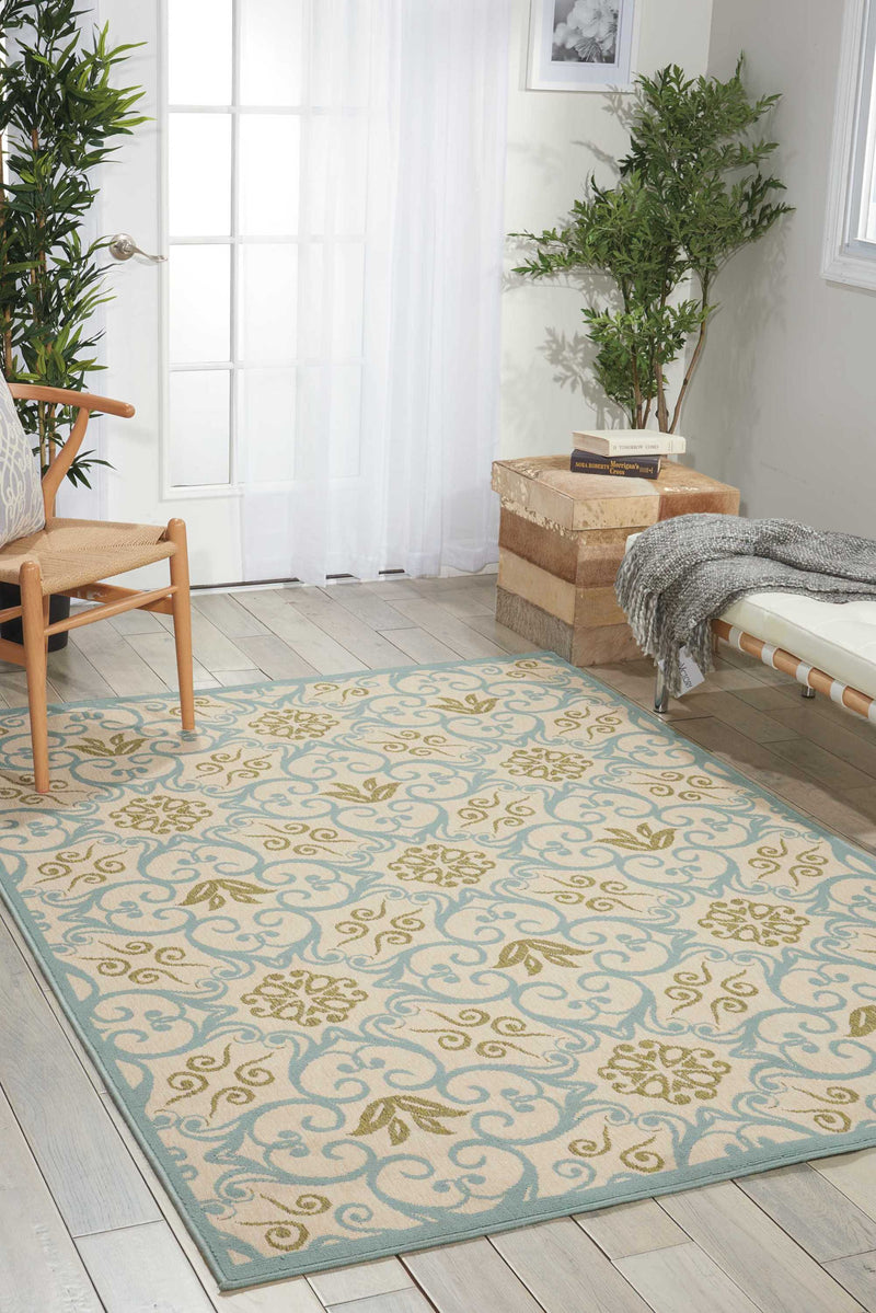 media image for caribbean ivory blue rug by nourison nsn 099446239501 5 269