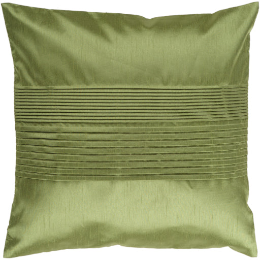 Solid Pleated Dark Green Pillow Flatshot Image