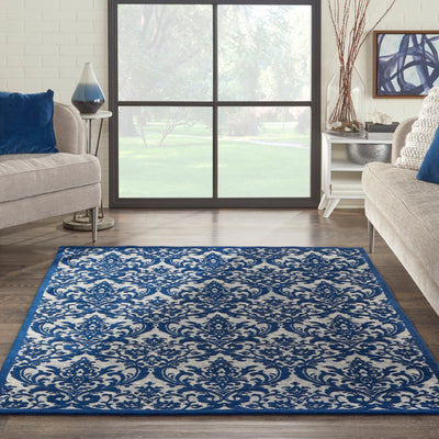 product image for damask ivory navy rug by nourison 99446341471 redo 5 88