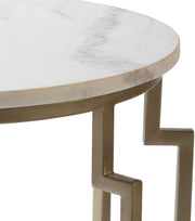 Hendrix HNX-001 End Table with White Top & Champagne Base by Surya