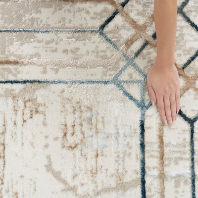 product image for Nourison Home Glitz Ivory Taupe Mid Century Modern Rug By Nourison Nsn 099446134189 7 33