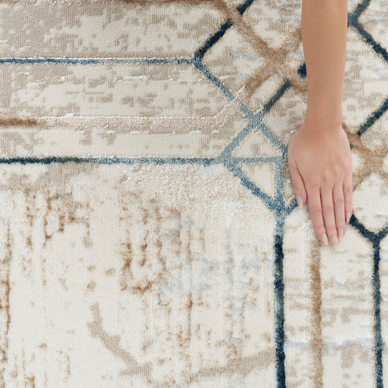 media image for Nourison Home Glitz Ivory Taupe Mid Century Modern Rug By Nourison Nsn 099446134189 7 255