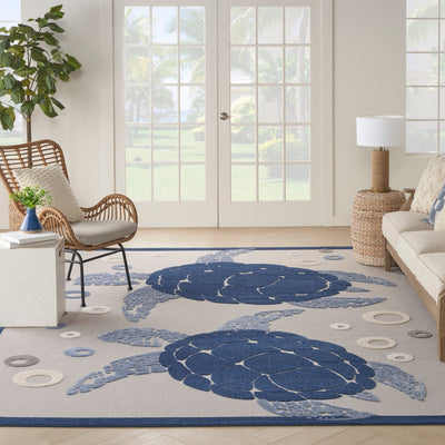 product image for Nourison Home Aloha Navy Blue Coastal Nautical Beach Rug By Nourison Nsn 099446135902 17 46