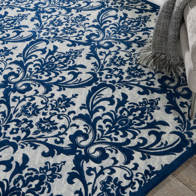 product image for damask ivory navy rug by nourison 99446341471 redo 4 7