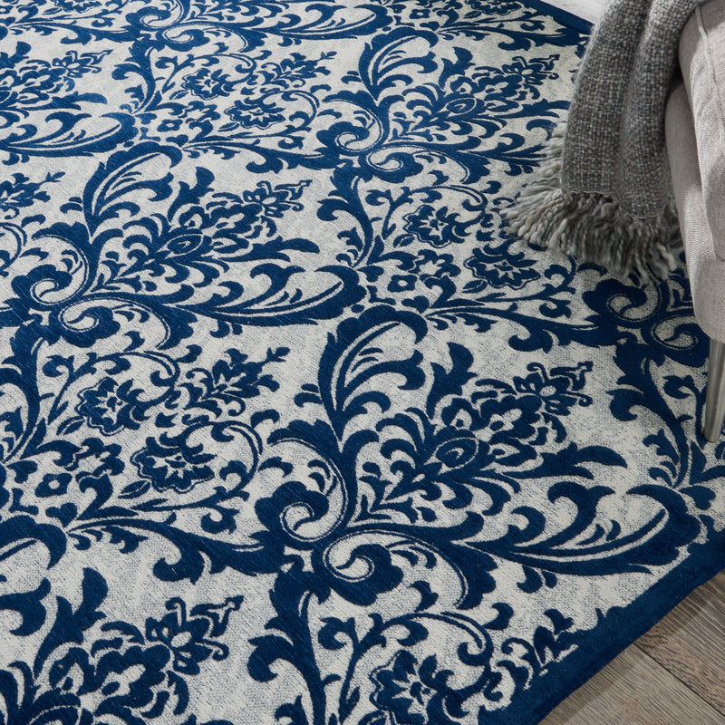 media image for damask ivory navy rug by nourison 99446341471 redo 4 220