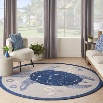 product image for Nourison Home Aloha Navy Blue Coastal Nautical Beach Rug By Nourison Nsn 099446135902 18 6