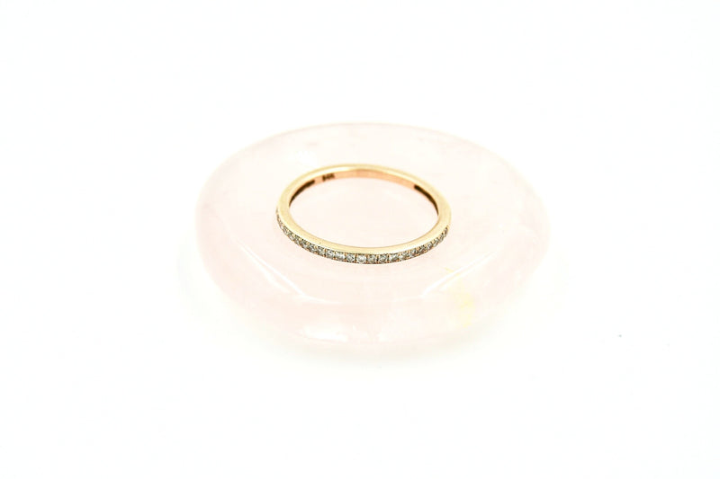 media image for Rose Quartz Crystal Ring Holder I Worry Stone by Tiny Bandit 269