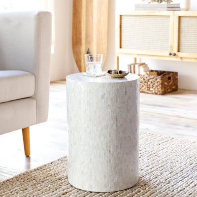 product image for iridescent shell ivory end table by surya isc 001 6 11