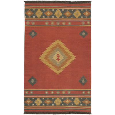 product image for Jewel Tone Wool Dark Red Rug Flatshot Image 99