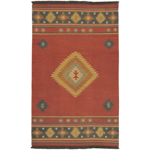 media image for Jewel Tone Wool Dark Red Rug Flatshot Image 266