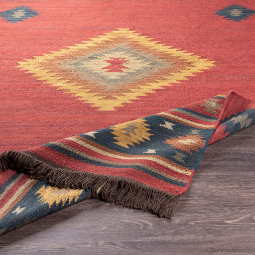 media image for Jewel Tone Wool Dark Red Rug Fold Image 218