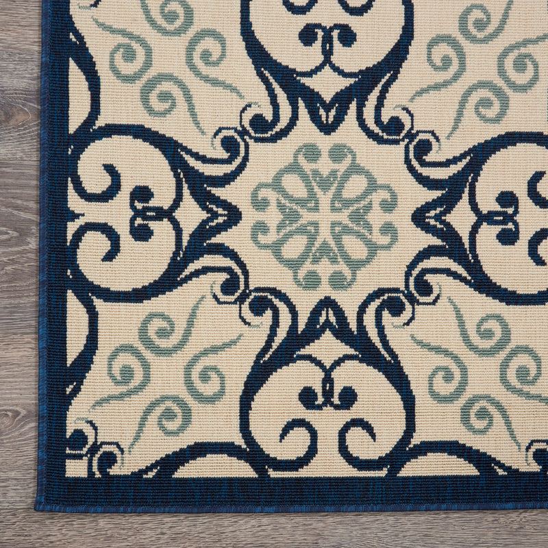 media image for caribbean ivory navy rug by nourison nsn 099446334176 3 292