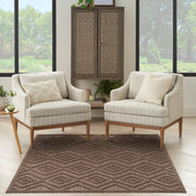 Versatile Indoor Outdoor Brown Geometric Rug By Nourison Nsn 099446944986 10
