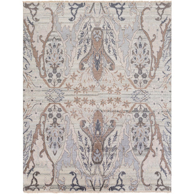 product image for Kushal Viscose Silver Gray Rug Flatshot Image 4