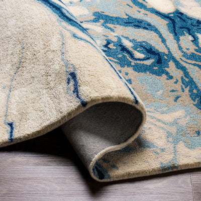 product image for Kavita Viscose Blue Rug Fold Image 33