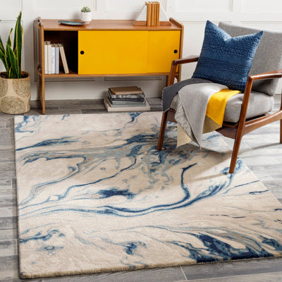 product image for Kavita Viscose Blue Rug Roomscene Image 12