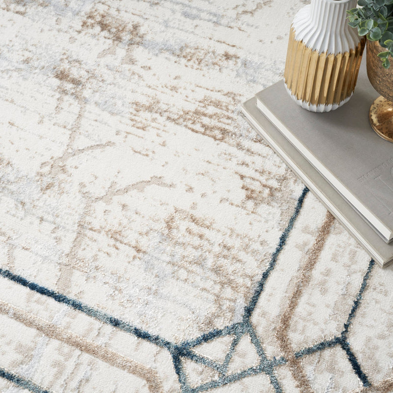 media image for Nourison Home Glitz Ivory Taupe Mid Century Modern Rug By Nourison Nsn 099446134189 13 266