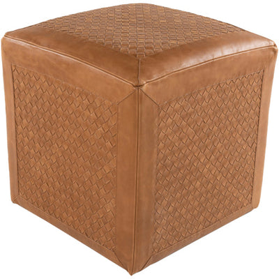 product image for Lawdon Leather Black Pouf Flatshot Image 29