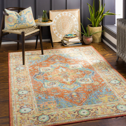 media image for Leicester Orange Rug Roomscene Image 262