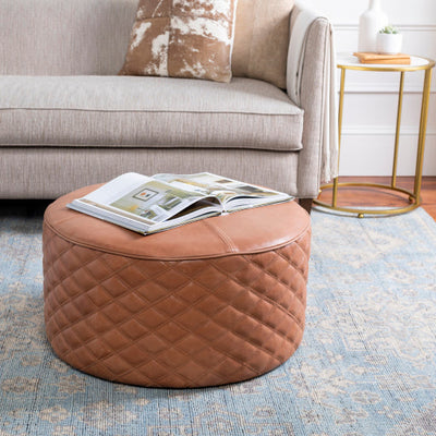 product image for Lance Leather Black Pouf Styleshot Image 67