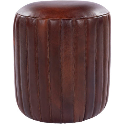 product image for Langdon Leather Black Pouf Flatshot Image 72