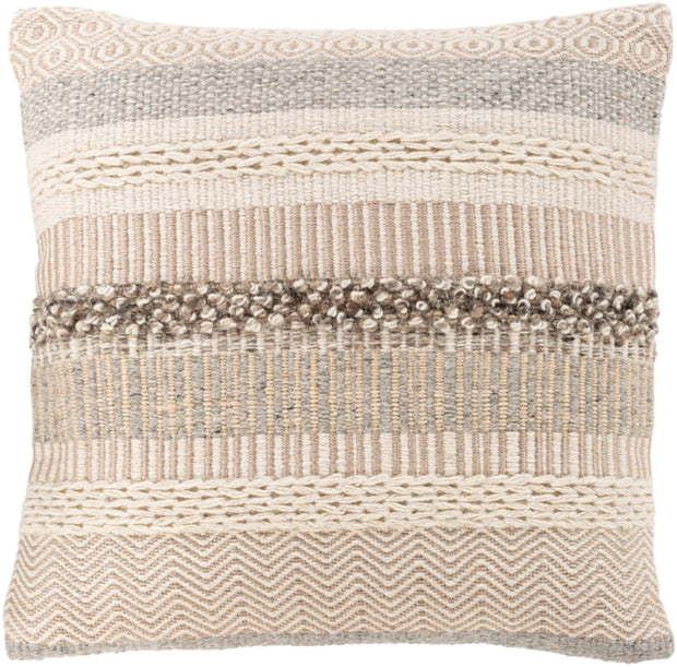 Lorens Woven Pillow in Cream & Medium Gray