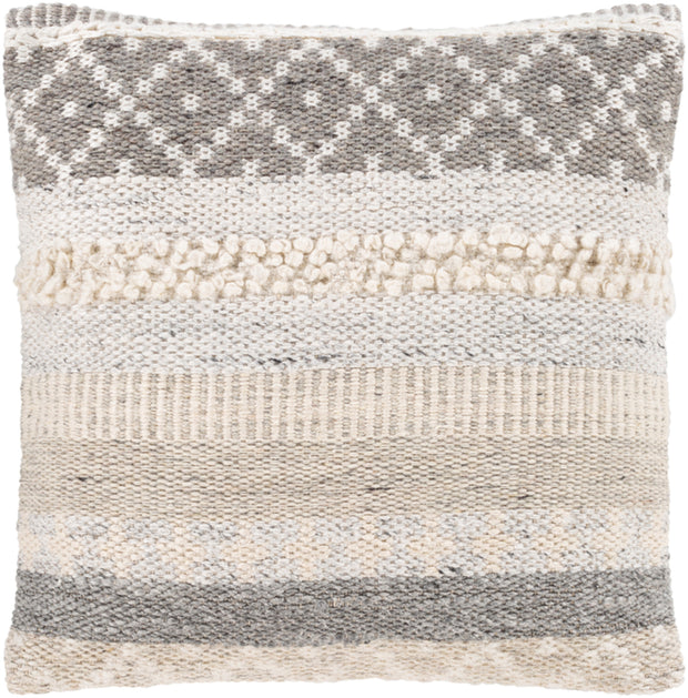 Lorens Woven Pillow in Cream & Taupe