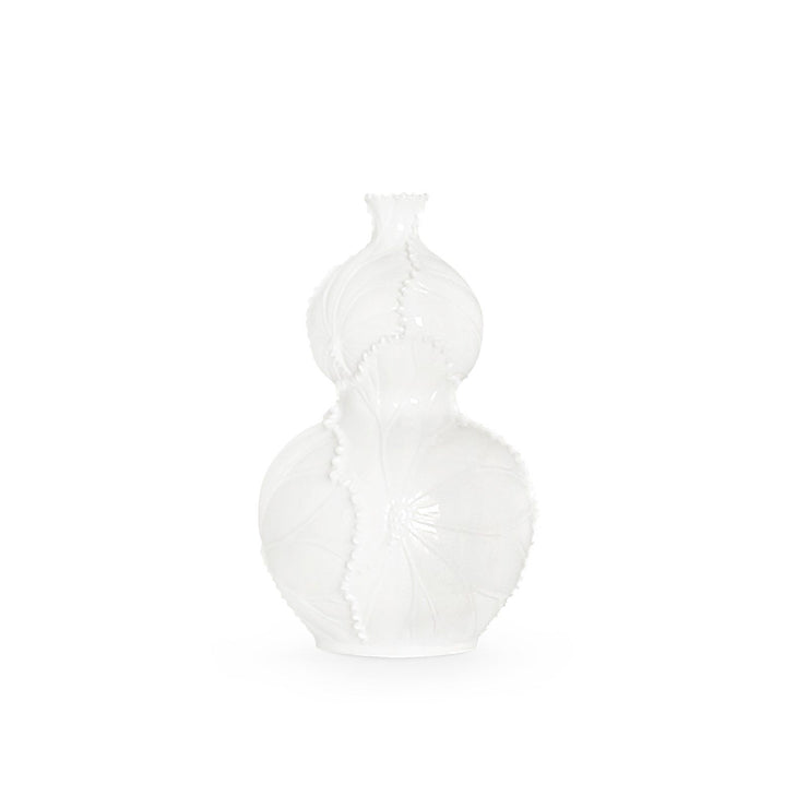 Lotus Double Gourd Vase in White by Bungalow 5