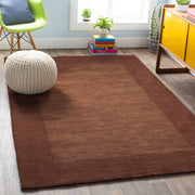 Mystique Collection Wool Area Rug in Dark Chocolate and Brown