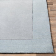 Mystique Collection Wool Area Rug in Slate Blue and Silvered Grey