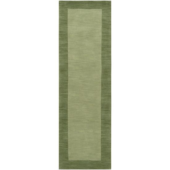 Mystique Collection Wool Area Rug in Hunter Green and Aloe Vera design by Surya