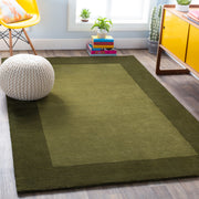 Mystique Collection Wool Area Rug in Pine Green