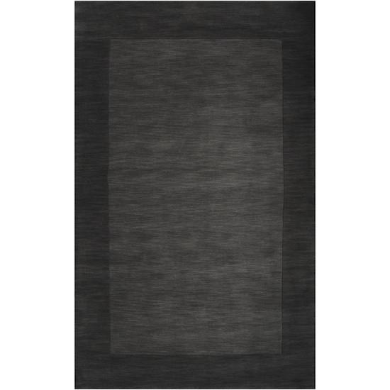 Mystique Collection Wool Area Rug in Jet Black and Charcoal Grey