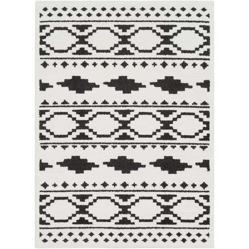 Moroccan Shag Rug in White & Black