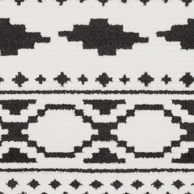 Moroccan Shag Rug in White & Black