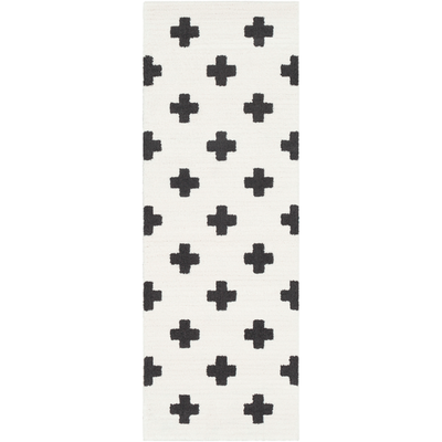 product image for Moroccan Shag Rug in White & Black 72