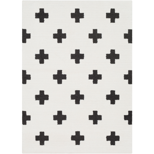 media image for Moroccan Shag Rug in White & Black 220