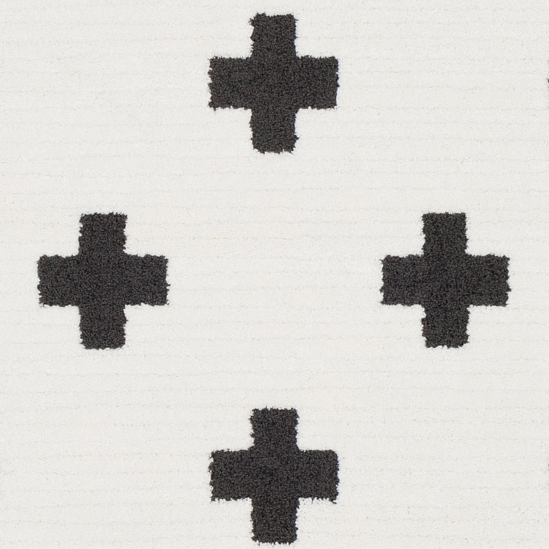 media image for Moroccan Shag Rug in White & Black 239