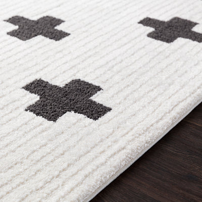 product image for Moroccan Shag Rug in White & Black 47