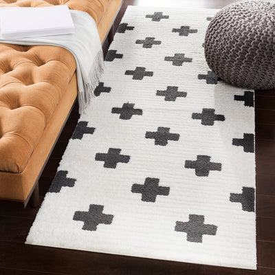 product image for Moroccan Shag Rug in White & Black 96