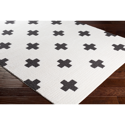 product image for Moroccan Shag Rug in White & Black 36