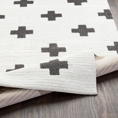 product image for Moroccan Shag Rug in White & Black 19