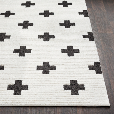 product image for Moroccan Shag Rug in White & Black 81