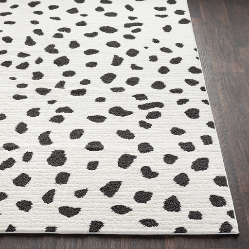 media image for Moroccan Shag Rug in White & Black 235