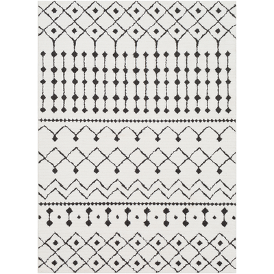 product image for Moroccan Shag Rug in White & Charcoal 17