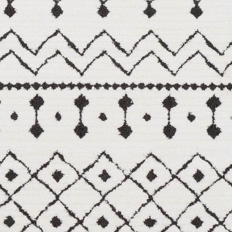 media image for Moroccan Shag Rug in White & Charcoal 240